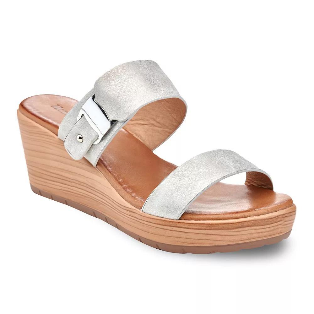 Henry Ferrera Comfort 202 Women's Wedge Sandals, Size: 10, Silver Product Image