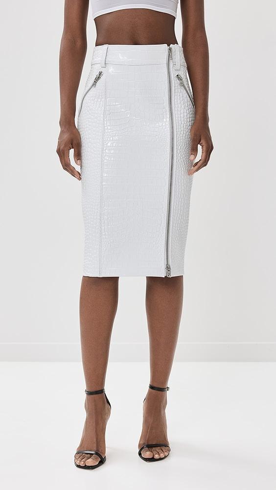 LaQuan Smith Mid Length Skirt with Zipper Detail | Shopbop Product Image