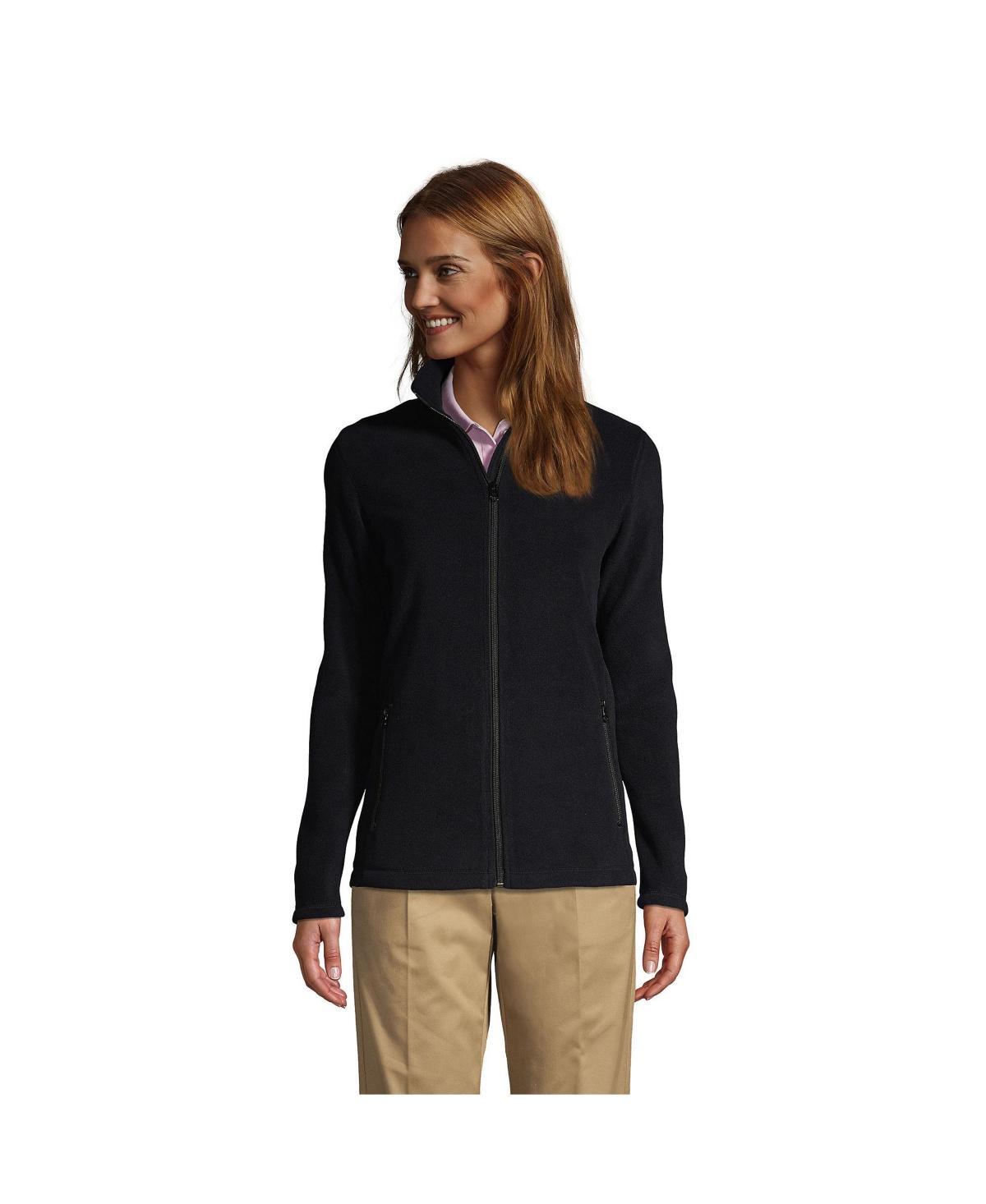 Women's Lands' End Full-Zip Long Sleeve Fleece Jacket, Size: Medium, Blue Product Image