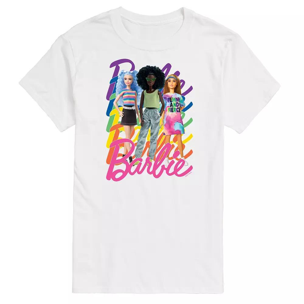Big & Tall Barbie Pride Rainbow Logo Graphic Tee, Mens Product Image