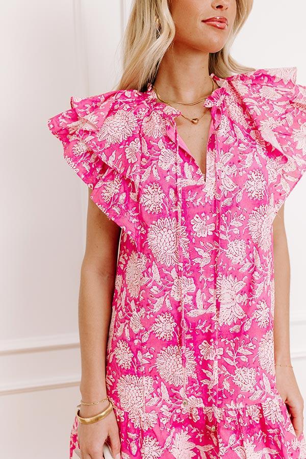 Garden Glance Floral Mini Dress in Blush Product Image