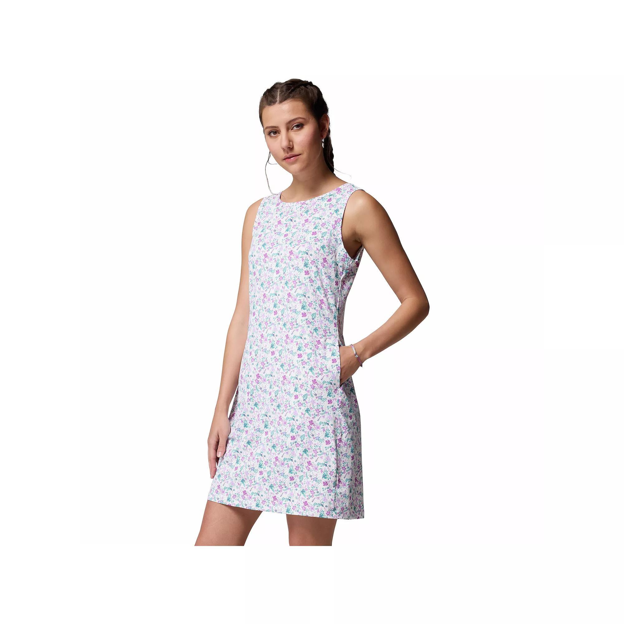 Women's Columbia Chill River UPF 50 Active Sheath Dress, Size: XL, White Hibiscus Product Image