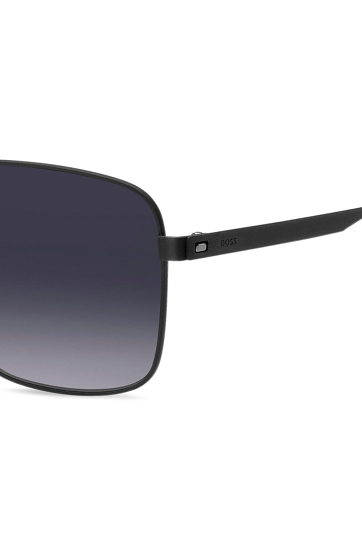 BOSS - Double-bridge sunglasses in black steel Product Image