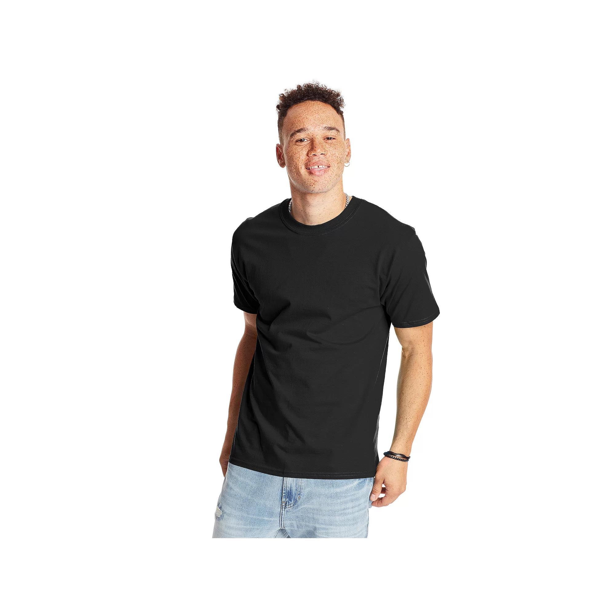 Mens Hanes Beefy-T 2-Pack T-Shirt Blue Product Image