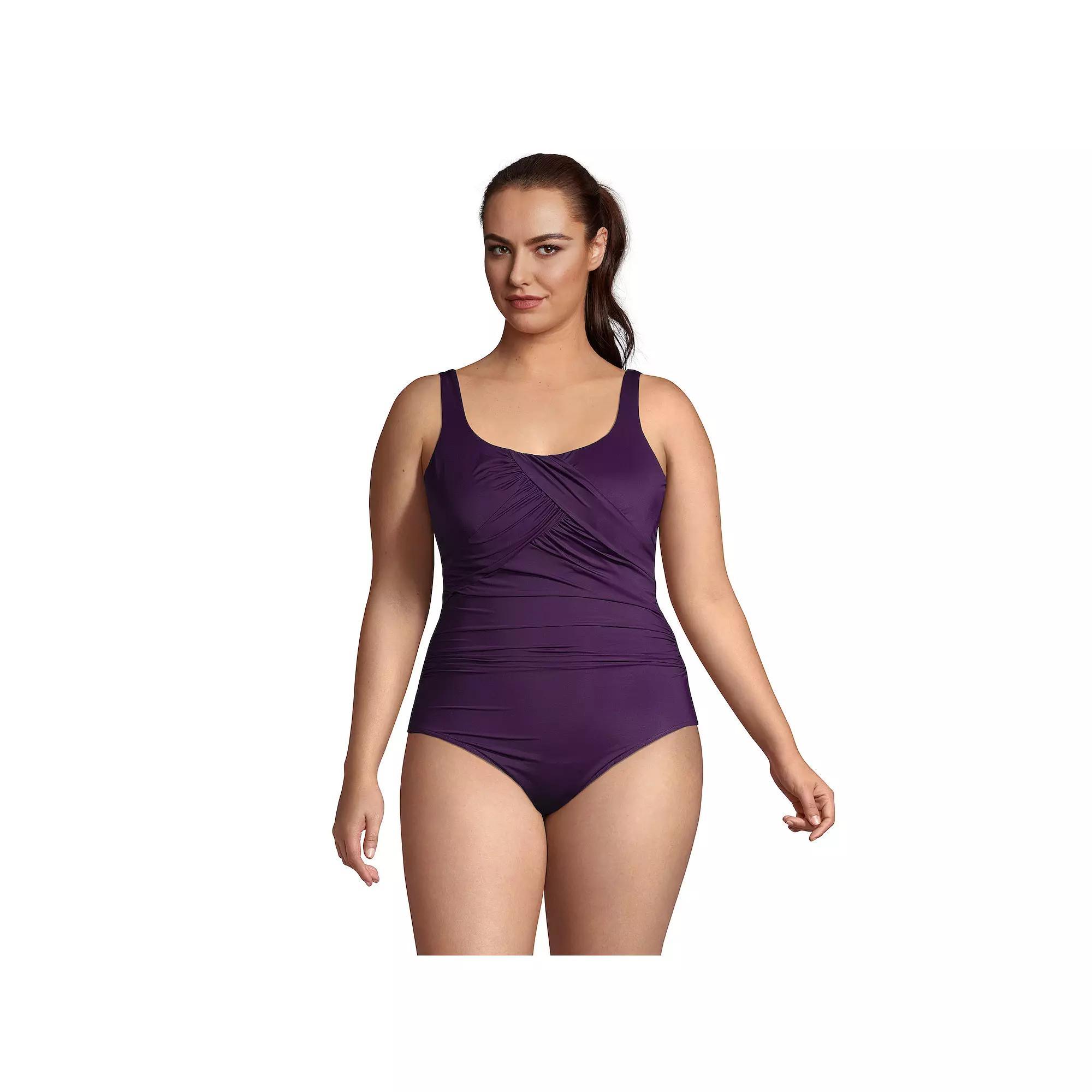 Plus Size Lands End Carmela SlenderSuit One-Piece Swimsuit, Womens Product Image