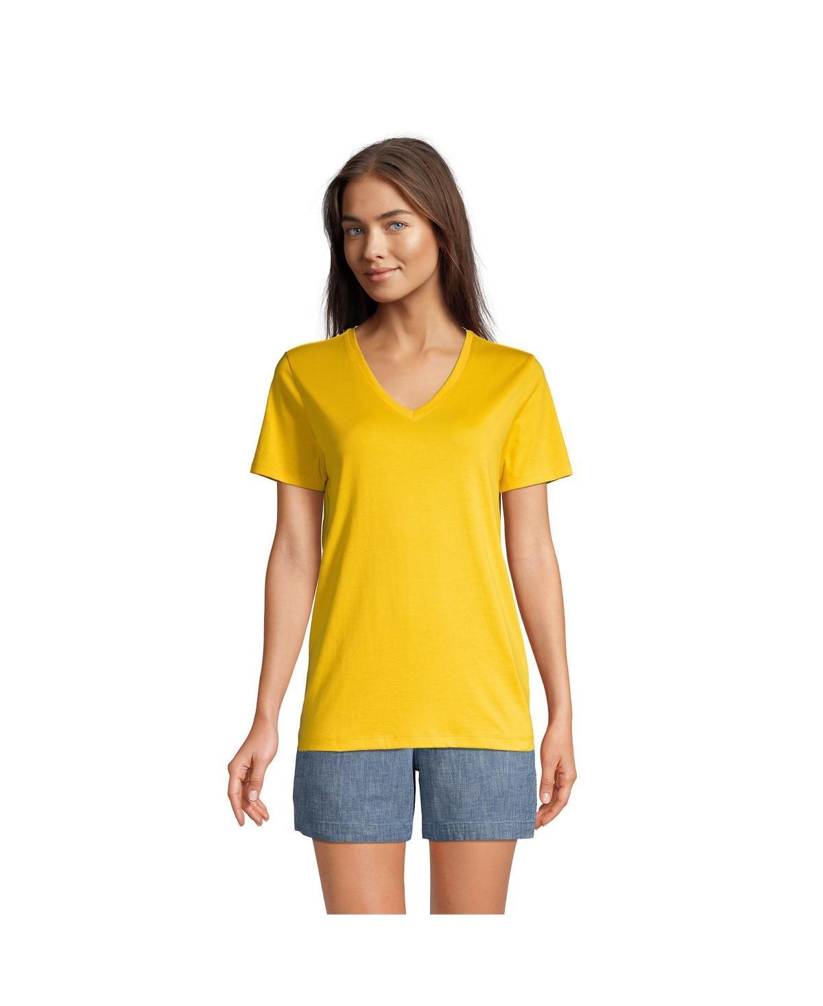 Womens Lands End Relaxed-Fit Supima Cotton V-Neck Tee Product Image