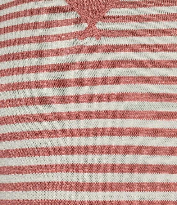 L.L.Bean Organic Cotton Slub Knit Stripe Print Crew Neck Long Sleeve Sweater Product Image
