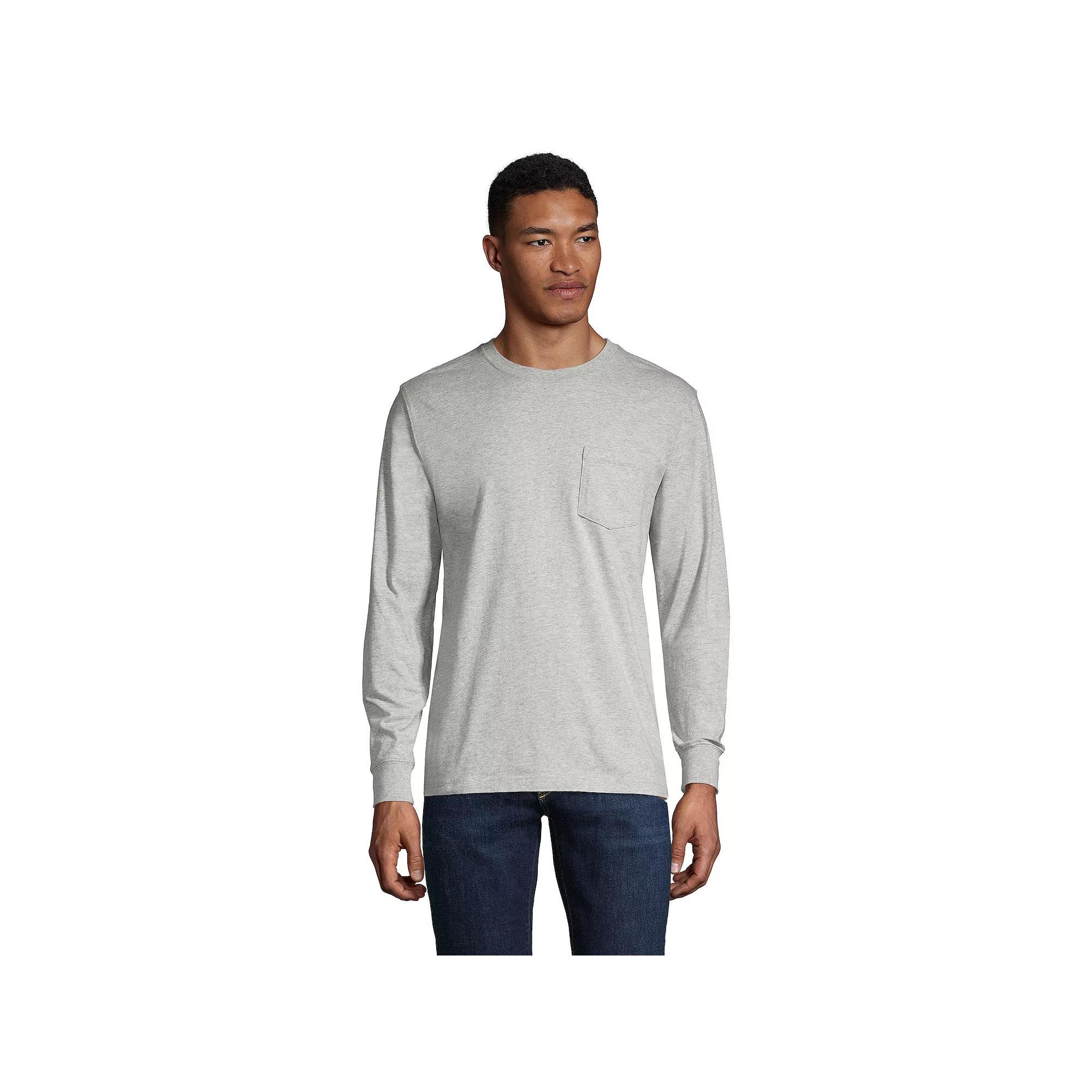Big & Tall Lands' End Super-T Pocket Tee, Men's, Size: 3XL Tall, Radiant Blue Product Image