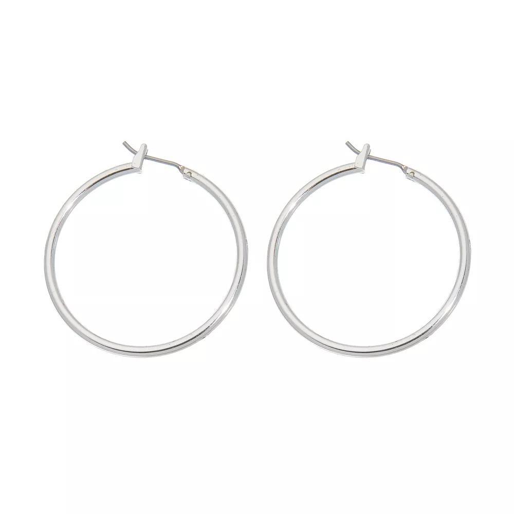 Napier® Silver Tone Hoop Earrings, Women's Product Image