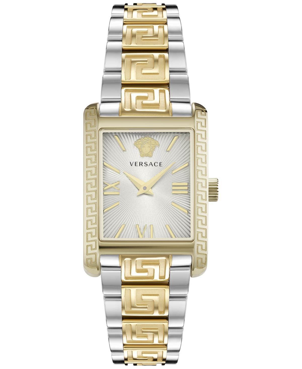 Versace Womens Tonneau Quartz Analog Two Tone Stainless Steel Bracelet Watch Product Image