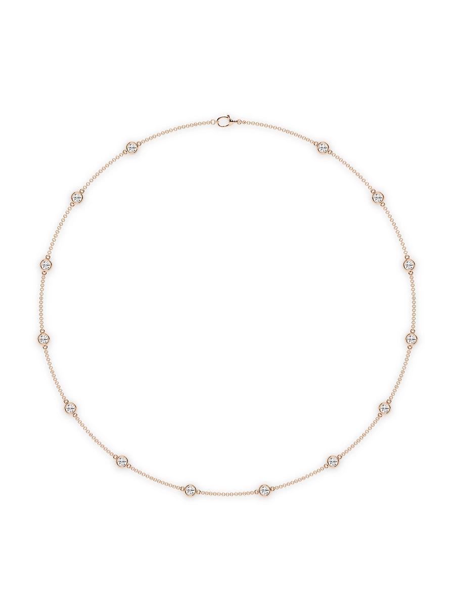Womens 14K Rose Gold & 14-Diamond Station Necklace/0.70-2.10 TCW Product Image