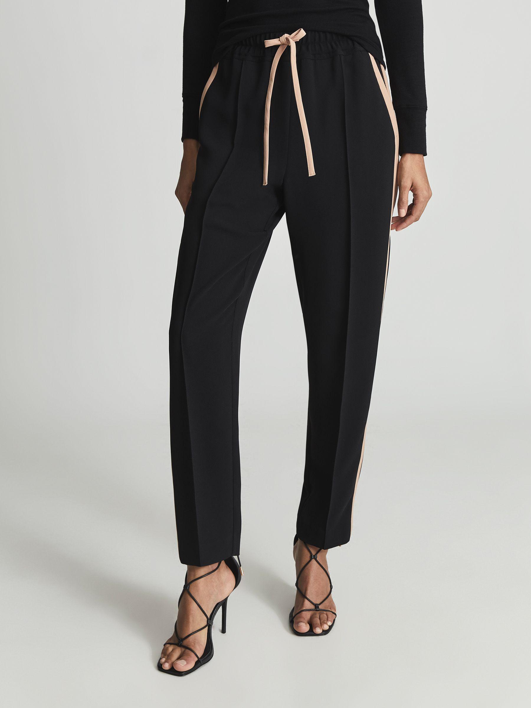 Tapered Side Stripe Trousers in Black Product Image
