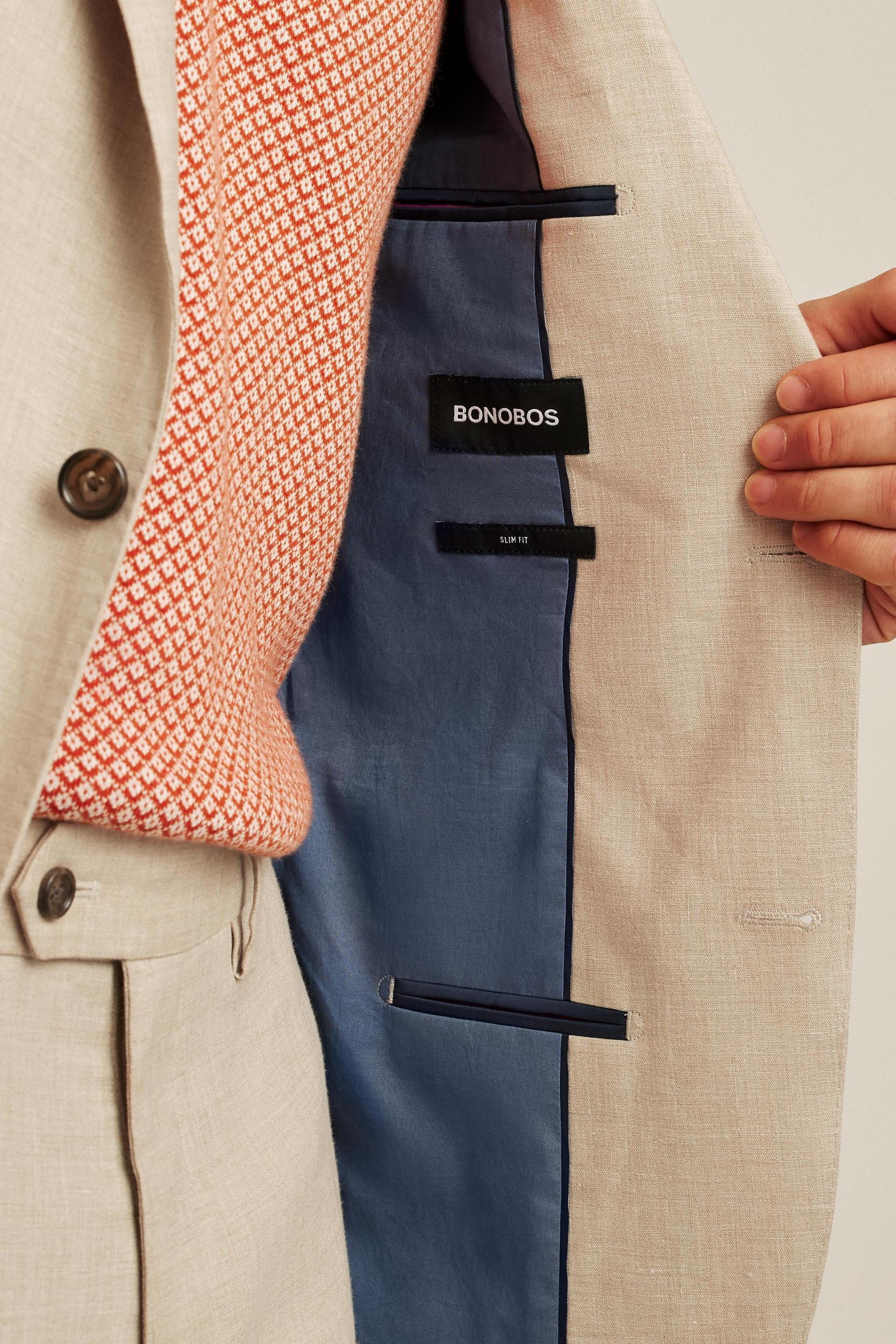 Italian Stretch Linen Suit Jacket Product Image