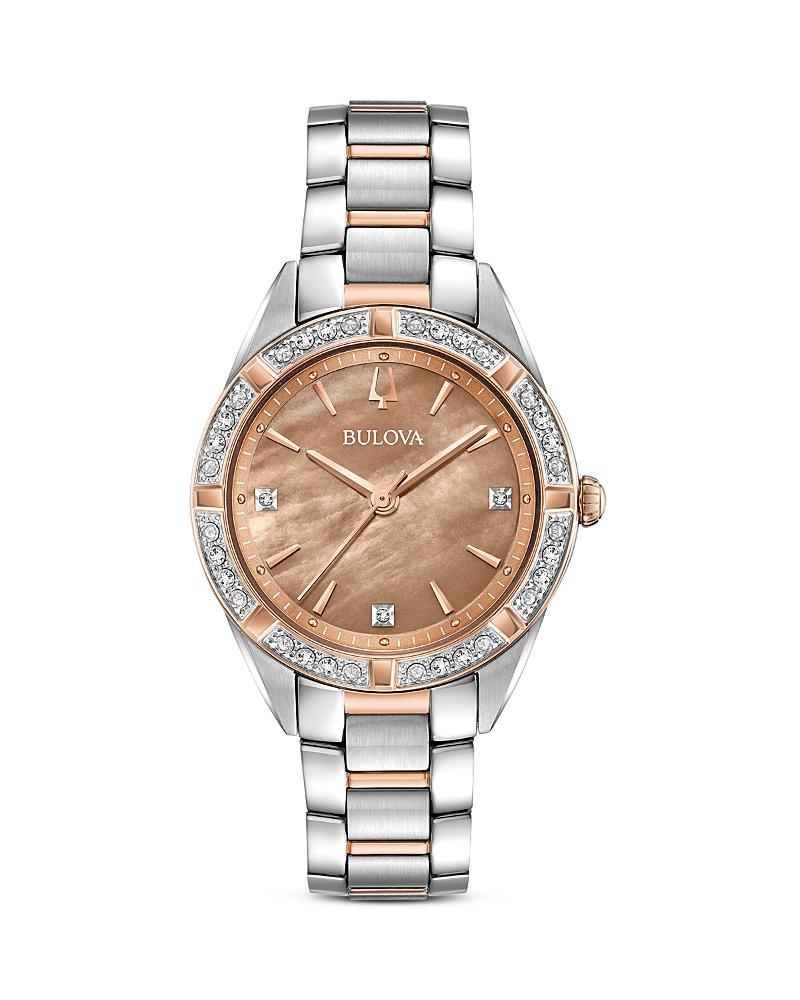 Bulova Womens Sutton Diamond Stainless Steel Watch - 98R263, Two Tone Product Image