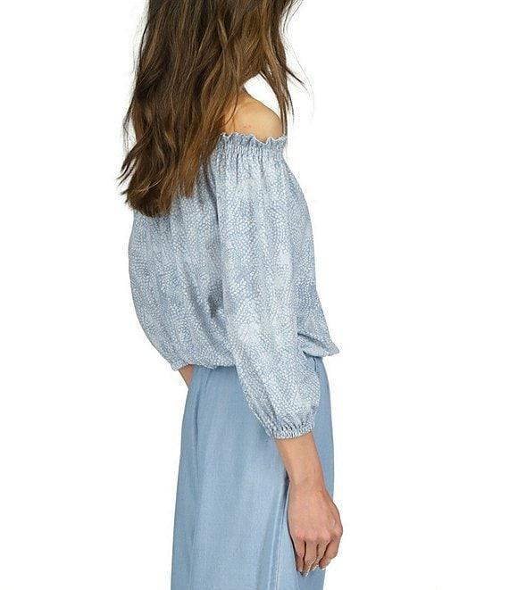 Michael Kors Off the Shoulder Halter Long Sleeve Blouson Top Product Image