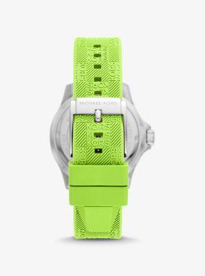Oversized Slim Everest Pavé Silver-Tone and Embossed Silicone Watch Product Image