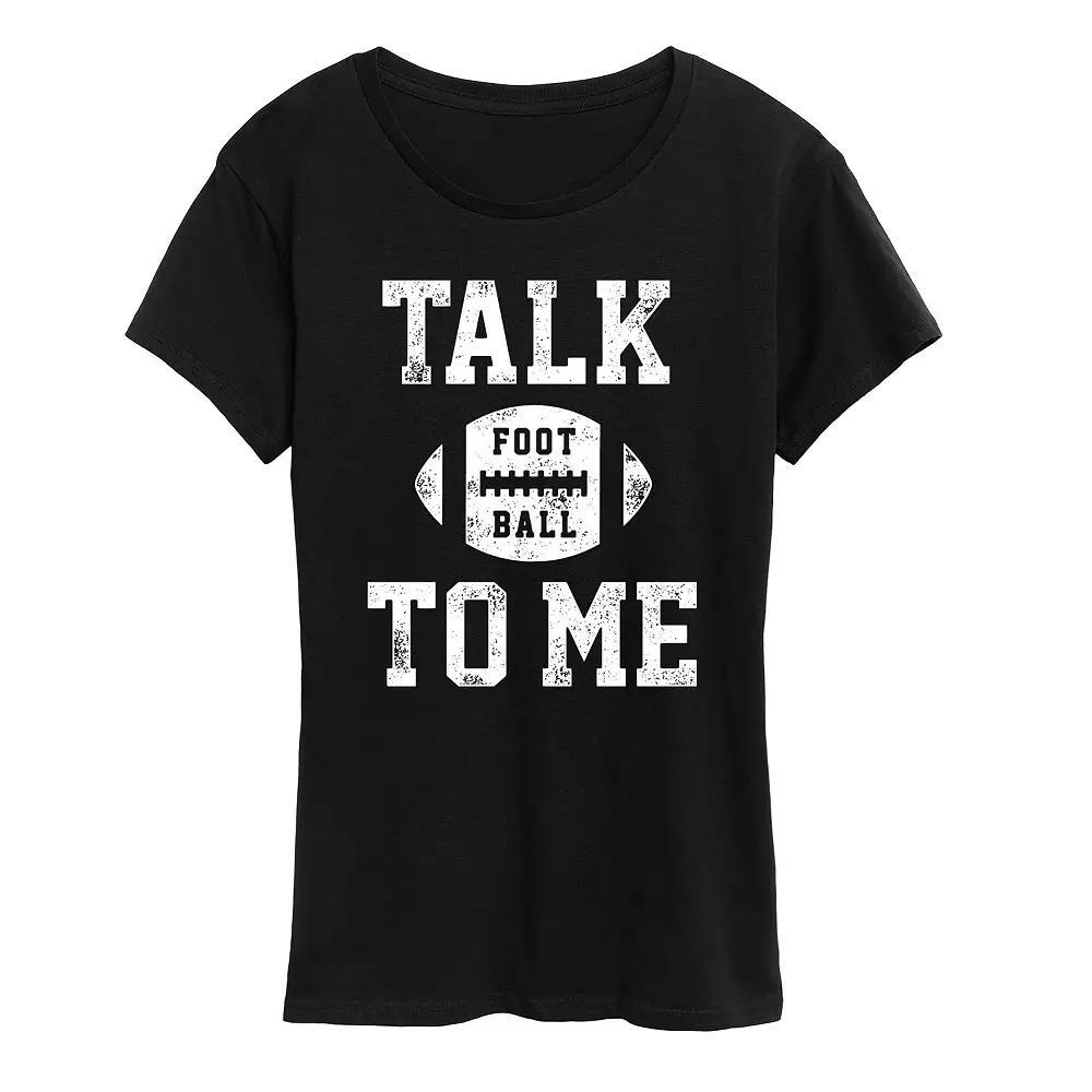 Womens Talk Football To Me Graphic Tee, Girls Heather Grey Product Image