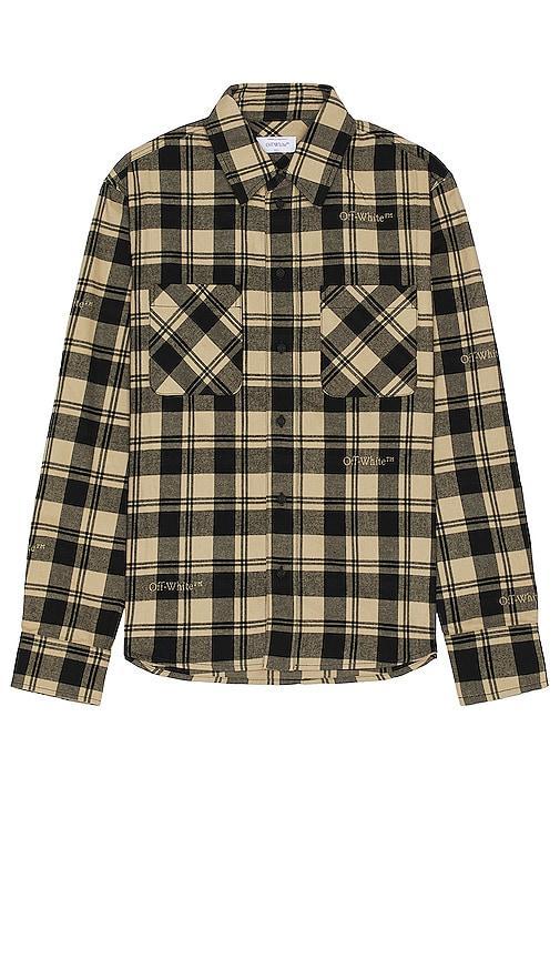 OFF-WHITE Check Flannel Shirt in Black Product Image