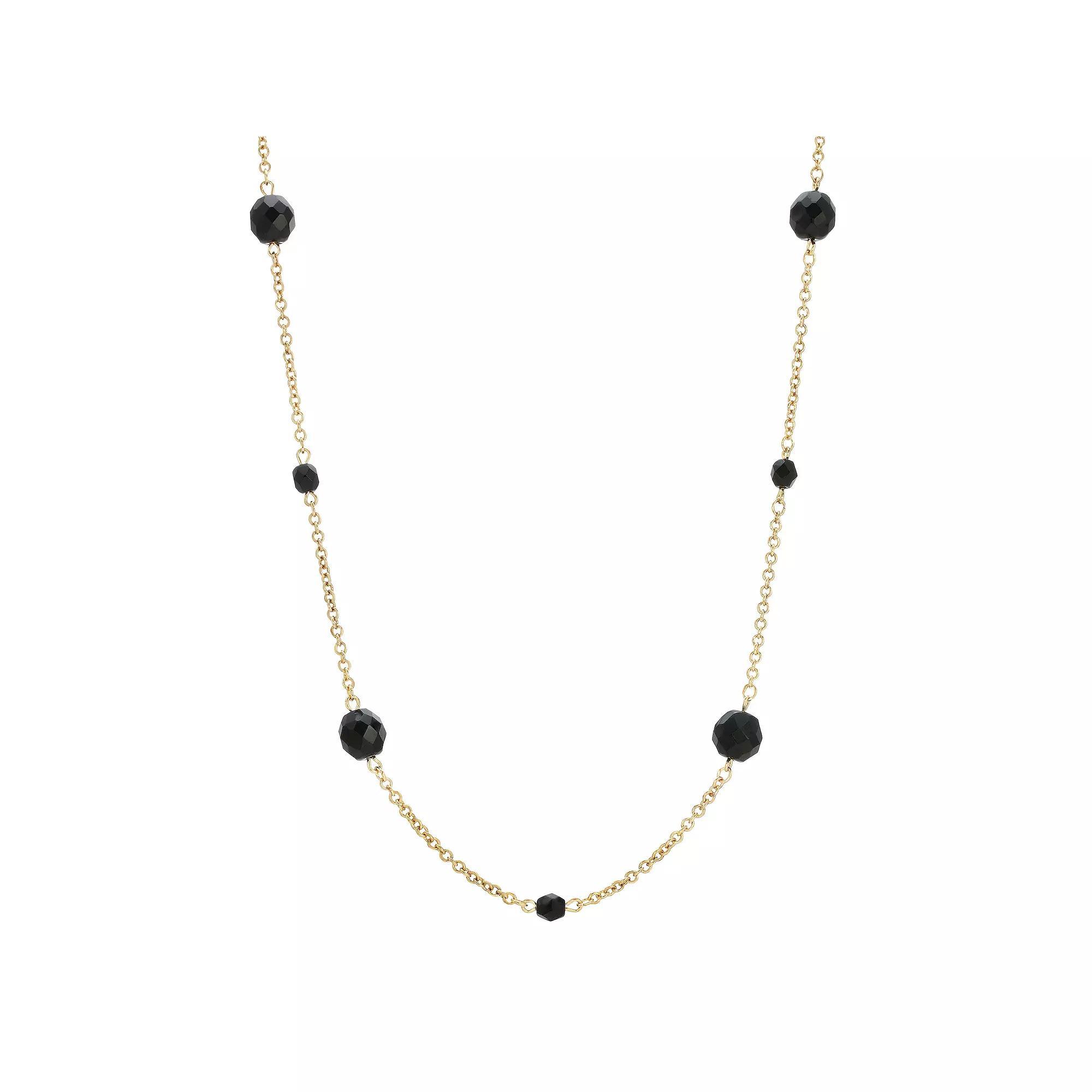 1928 Copper Tone Multicolored Beaded Necklace, Womens Product Image