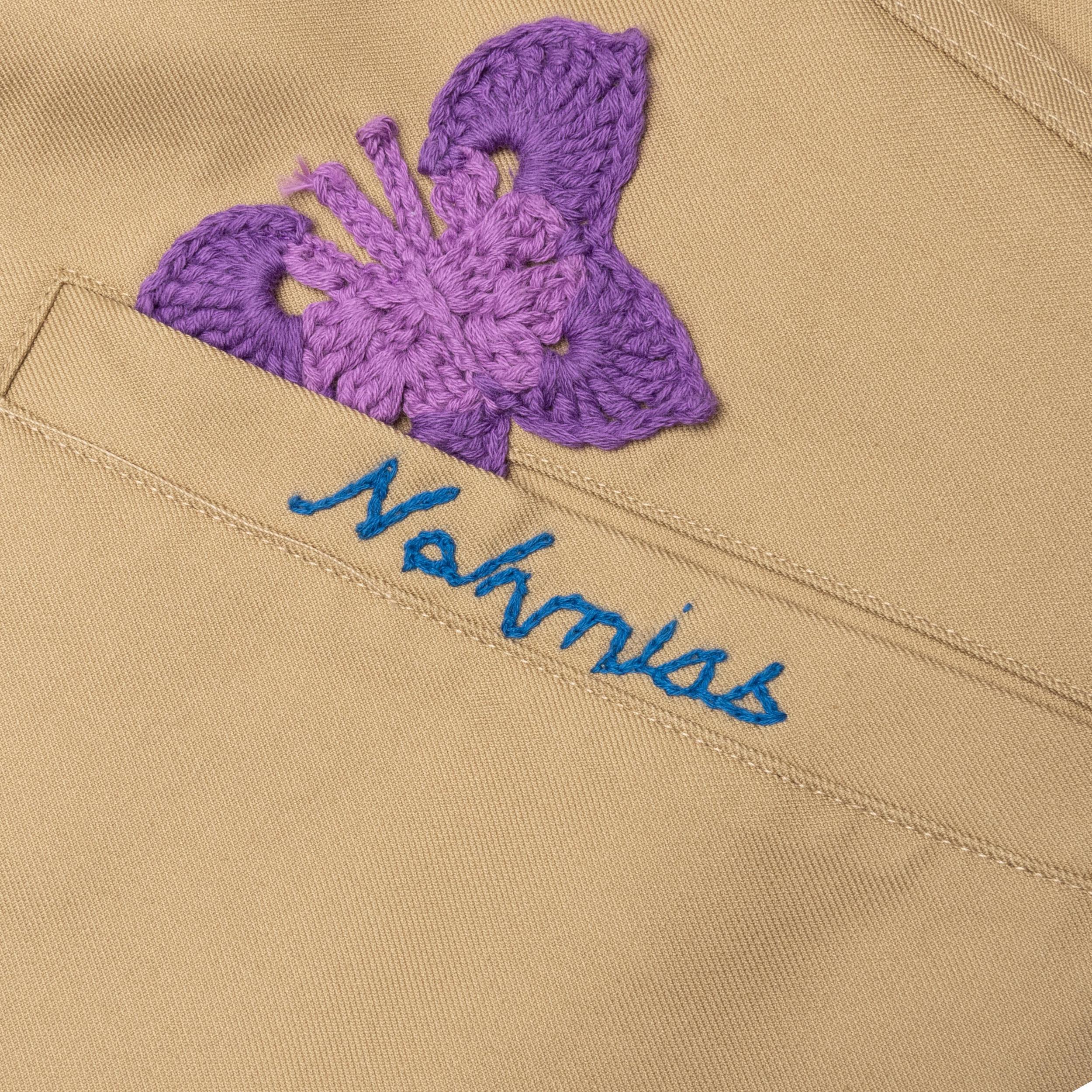 Crochet Patch Worker Jacket - Sand Male Product Image