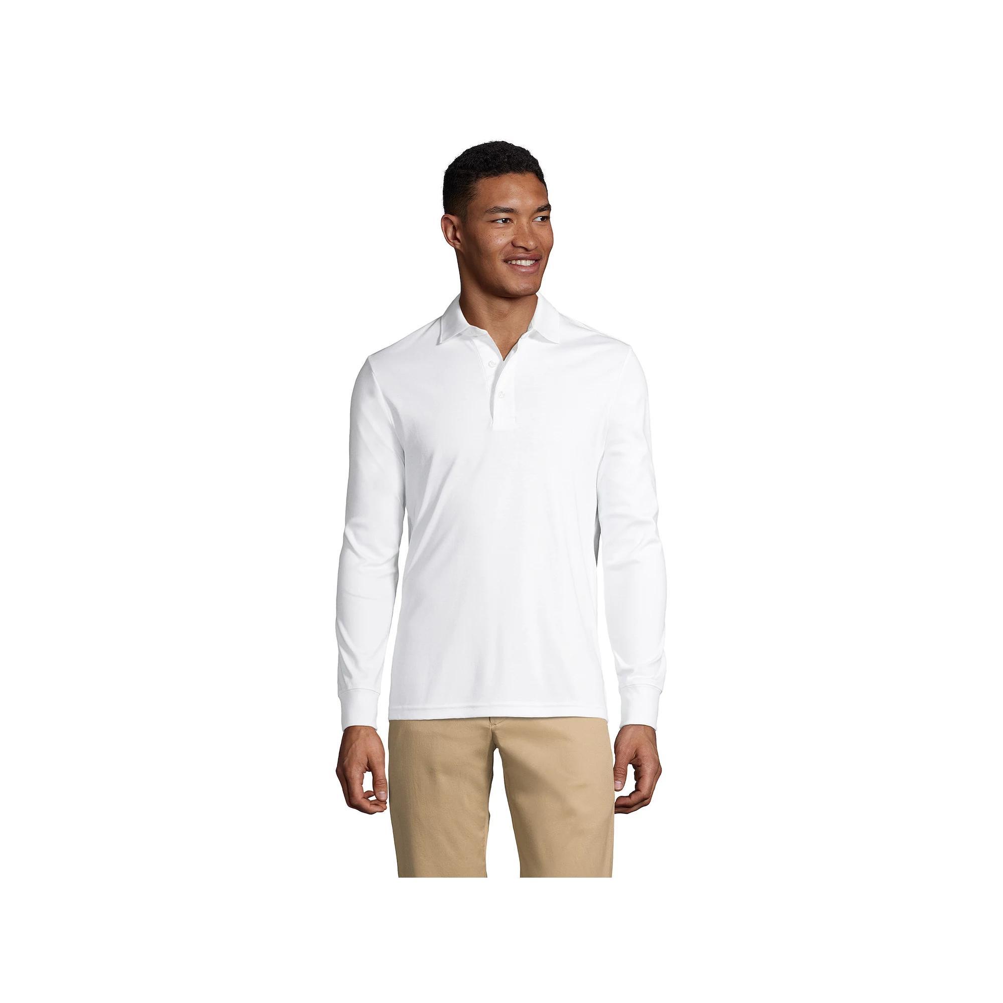 Men's Lands' End Soft Supima Polo, Size: Large, Radiant Blue Product Image