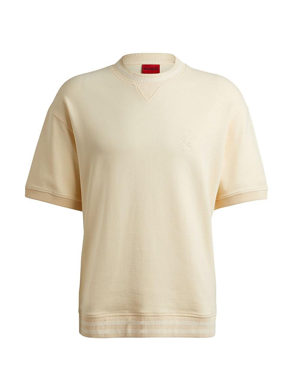 Mens Stretch-Cotton T-Shirt with Stacked Logo Product Image