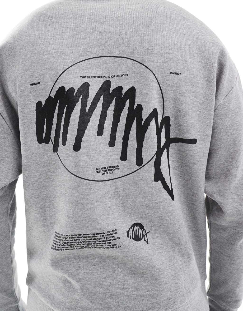 ASOS DESIGN oversized sweatshirt with print in gray heather Product Image