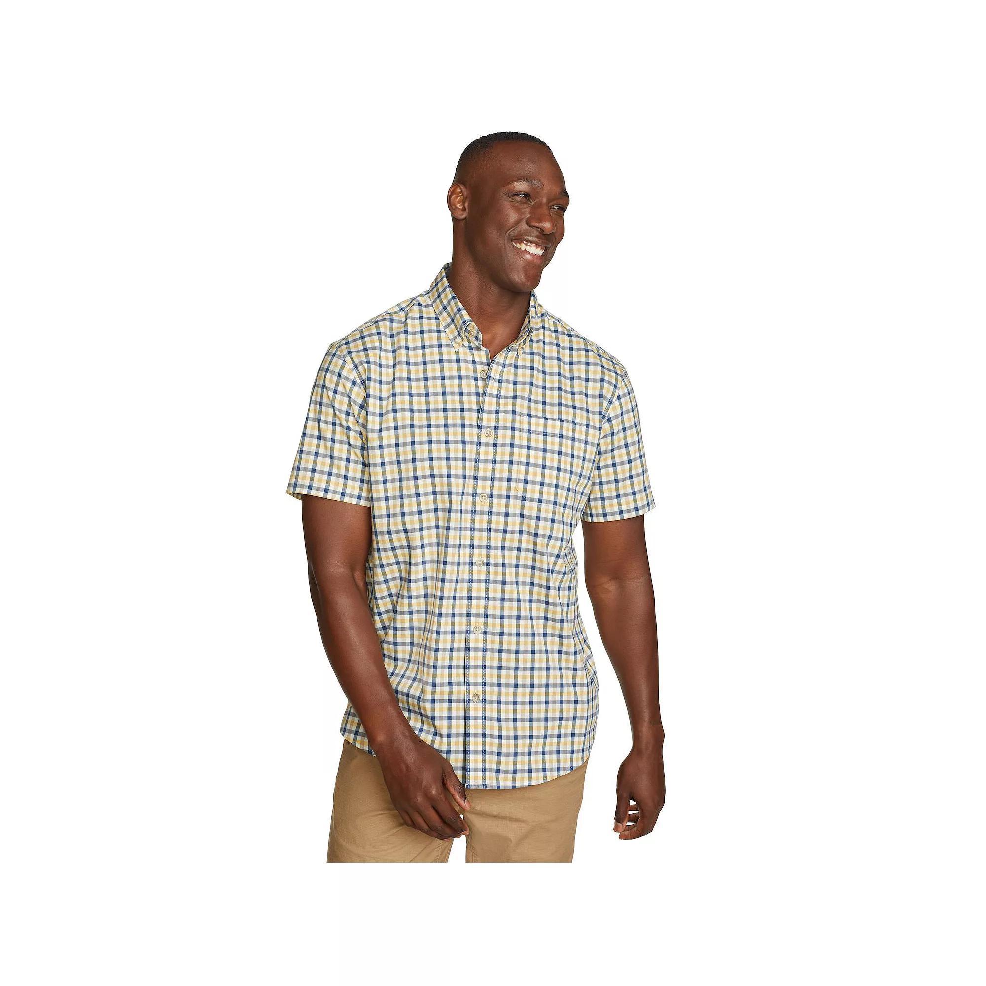 Men's Eddie Bauer UPF 50 Voyager Short Sleeve Button-Down Shirt, Size: Small, Dijon Product Image
