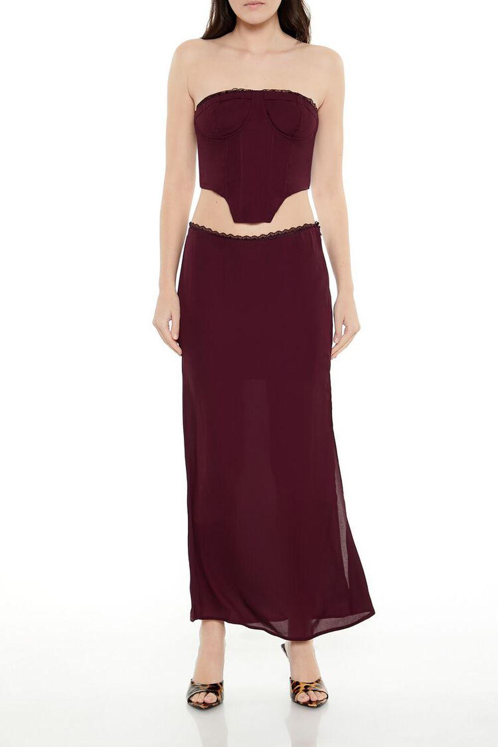 Lace-Trim Bustier Tube Crop Top | Forever 21 Product Image