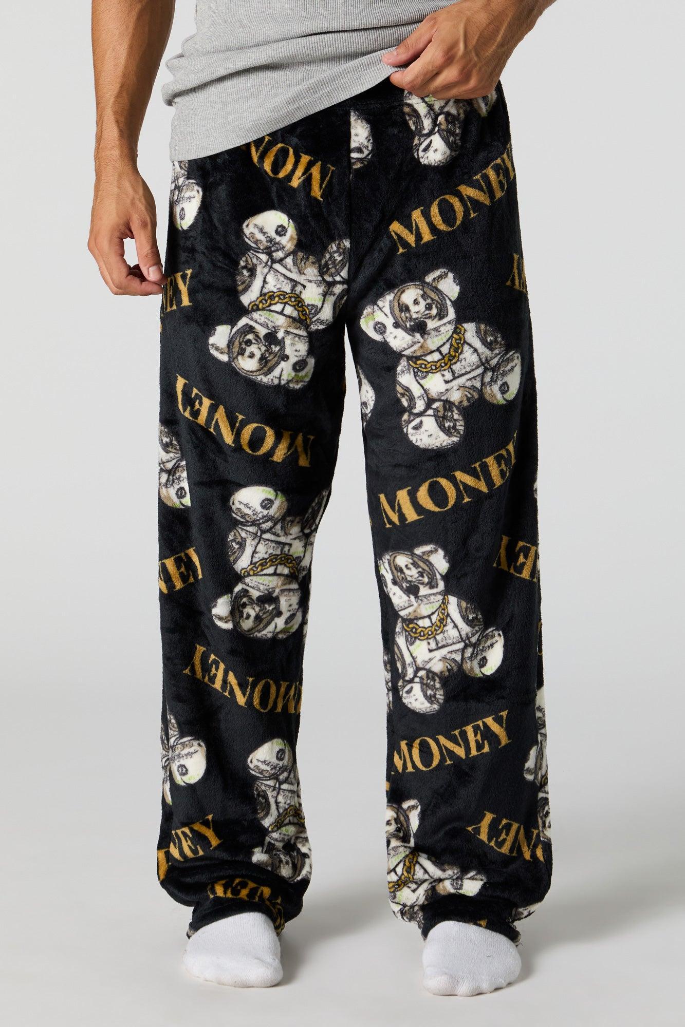 Printed Plush Pajama Pant Male Product Image