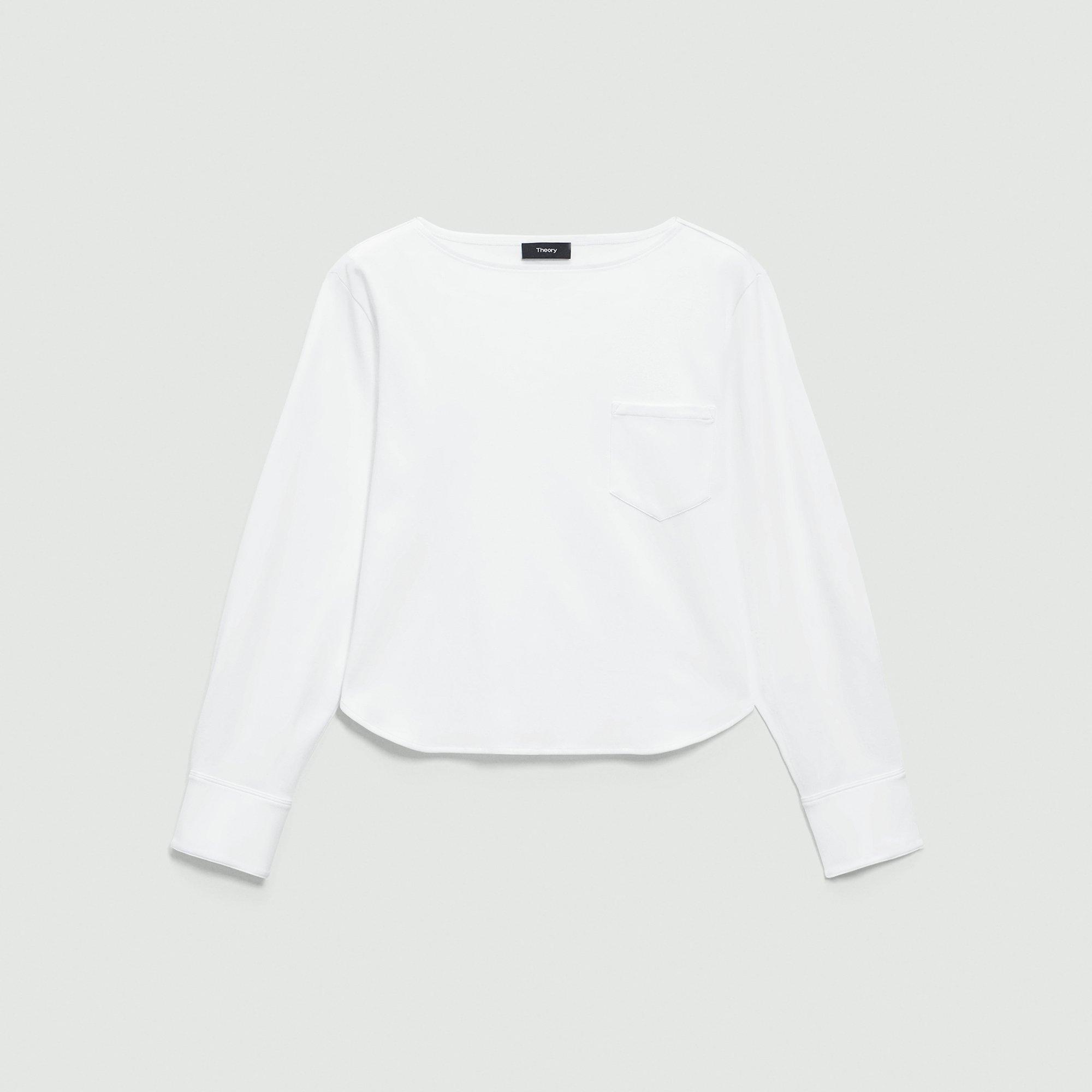 Cotton Jersey Boatneck Top | Theory Product Image