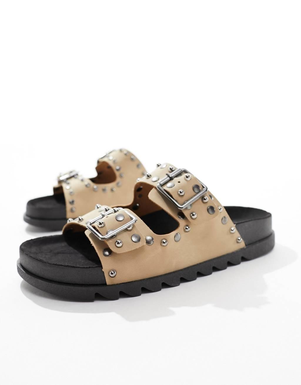 ASOS DESIGN Fantasy studded flat sandal Product Image