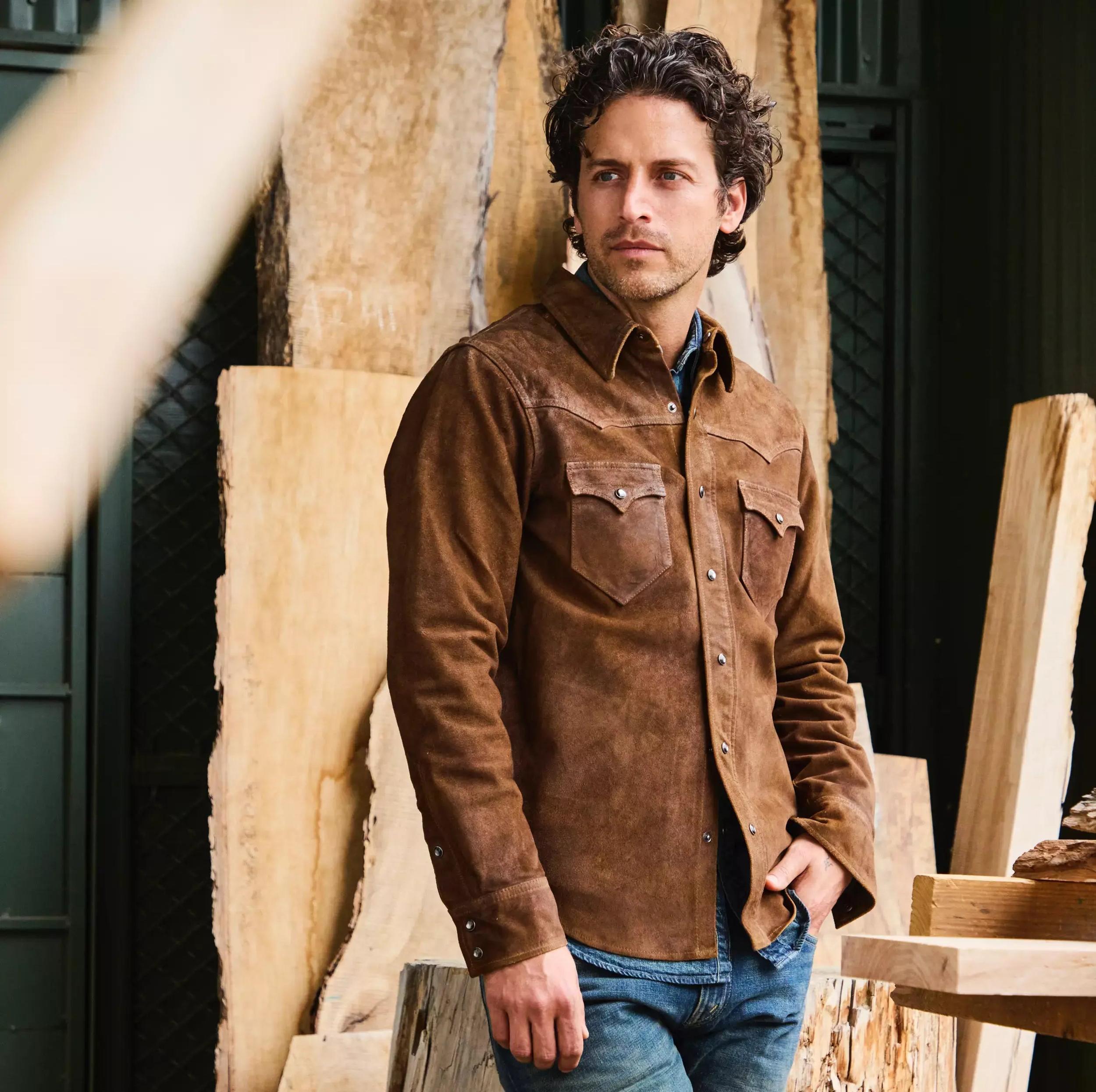Willett Suede Shirt Jacket - Brown Product Image