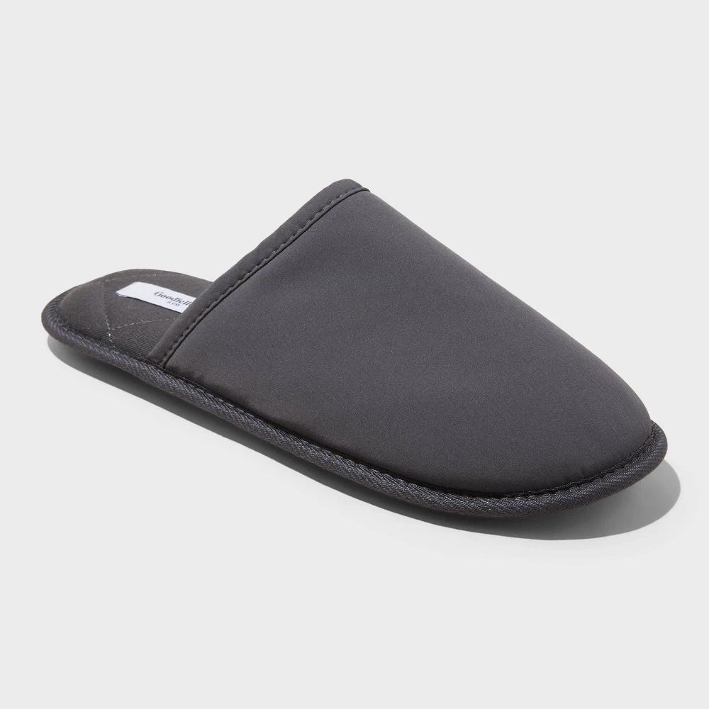 Men's Beau Scuff Slippers - Goodfellow & Co™ Charcoal S: Slip-On, Indoor/Outdoor Sole, Backless Design Product Image