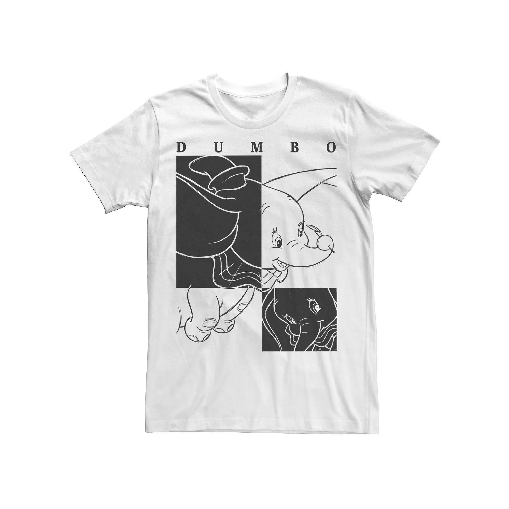 Disney's Dumbo Men's Contrast Black And White Line Art Poster Tee, Size: Large Product Image