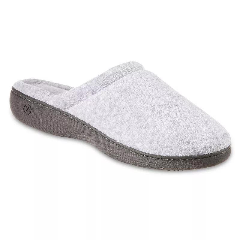 isotoner Embroidered Terry Secret Sole Women's Clog Slippers, Size: 9.5 - 10, Grey Gray Product Image