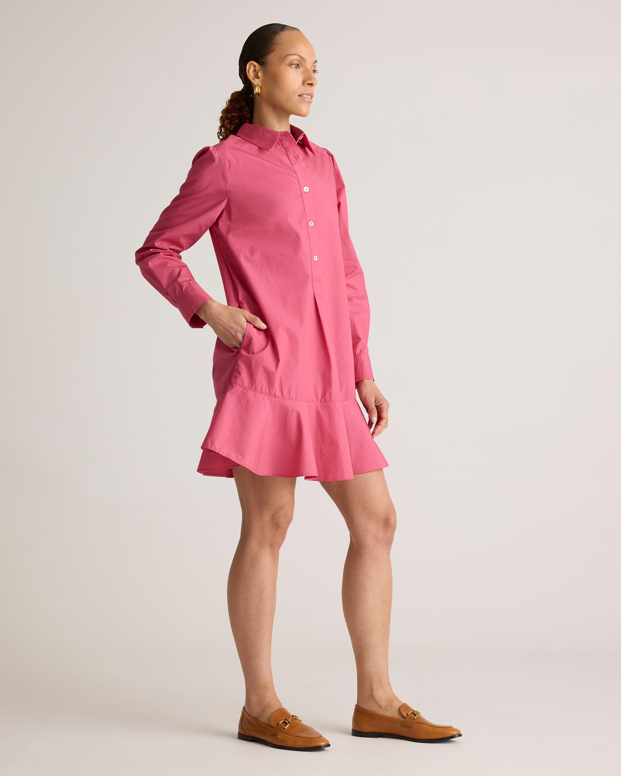 100% Organic Cotton Drop Waist Shirt Dress Product Image