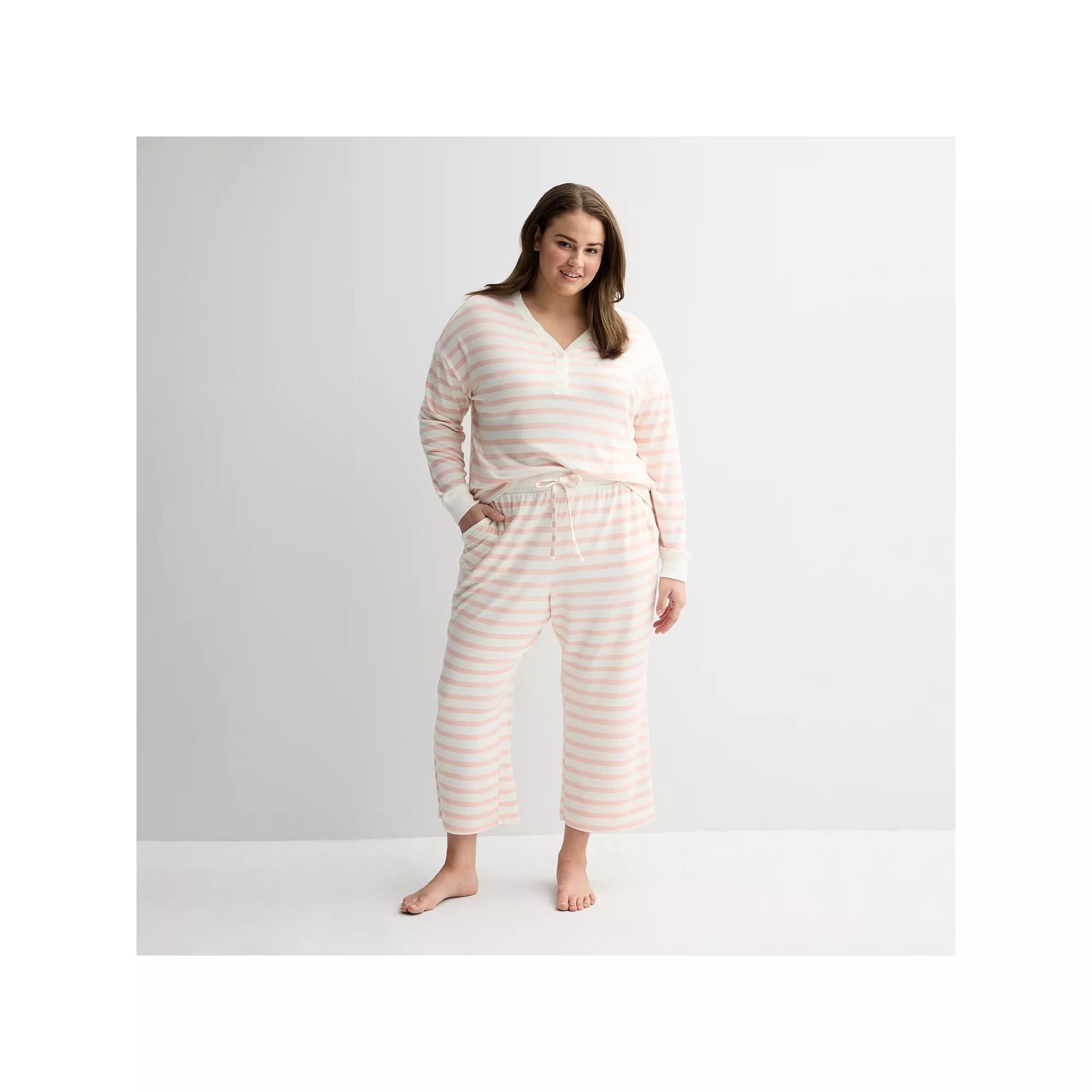 Plus Size Sonoma Goods For Life Open Hem Cropped Pajama Pants, Womens Product Image