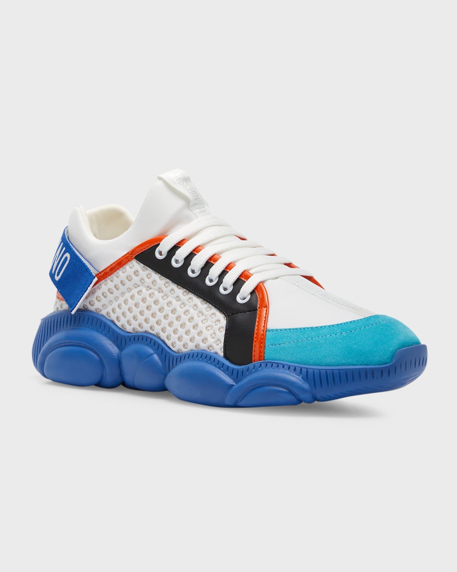 Men's Mixed Media Teddy Low-Top Sneakers Product Image