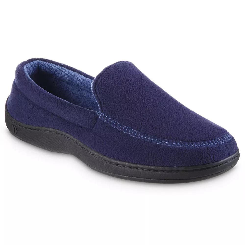 isotoner Roman Recycled Fleece Men's Moccasin Slippers, Size: Medium, Grey Product Image