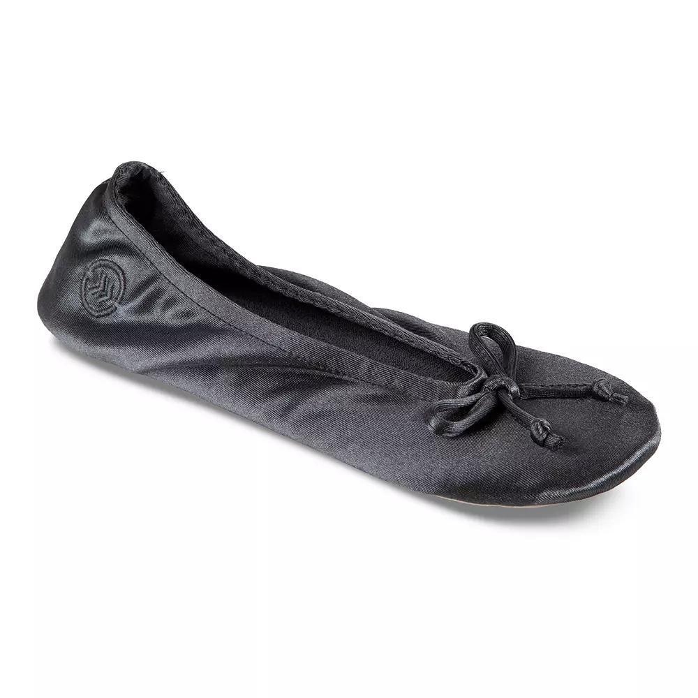 isotoner Satin Womens Ballerina Slippers Evening Brown Product Image