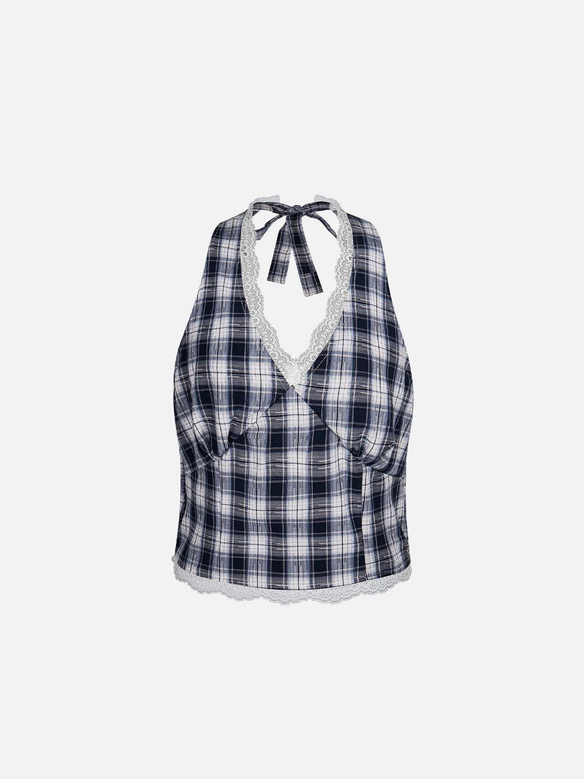 Aelfric Eden Lace Plaid Cami Top Female Product Image