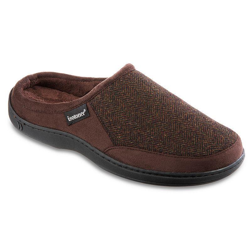 Isotoner Men's Logan Hoodback Slippers - Black M Product Image