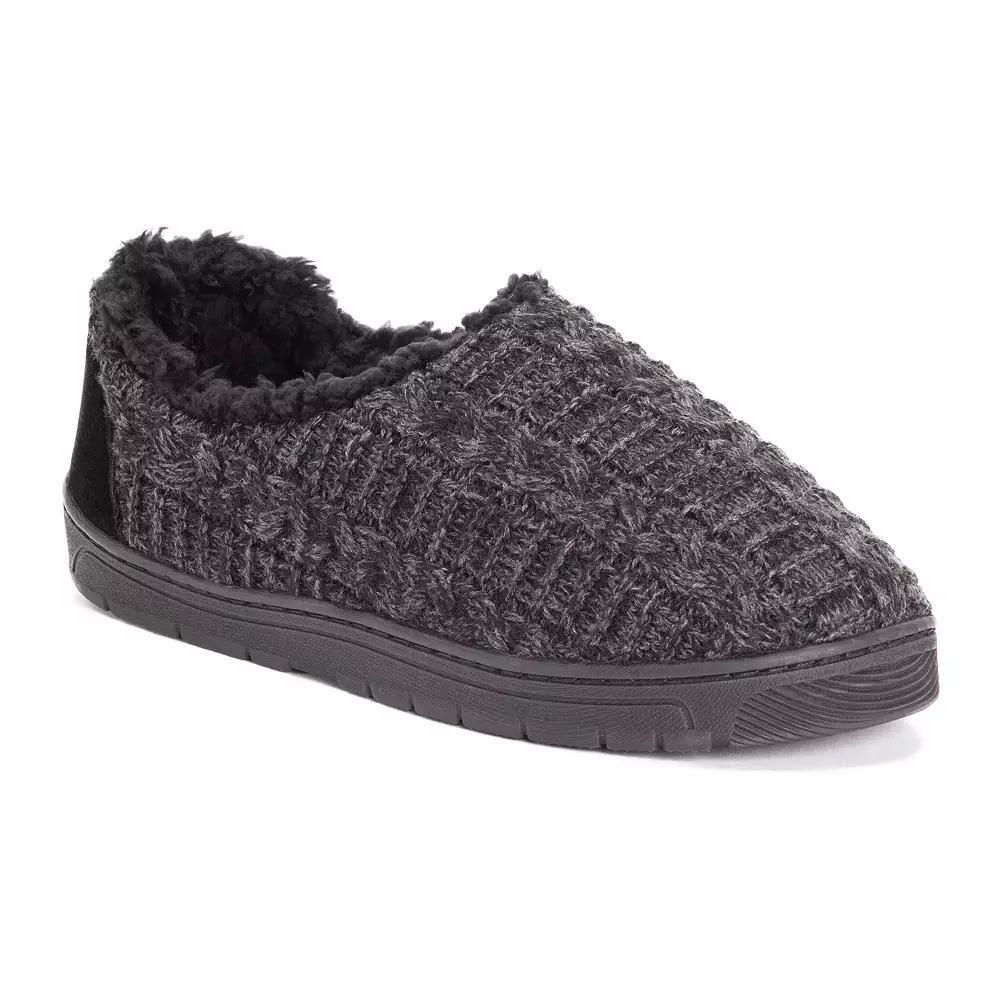 MUK LUKS Men's Slippers, Size: Medium, Ebony Dark Gray Product Image