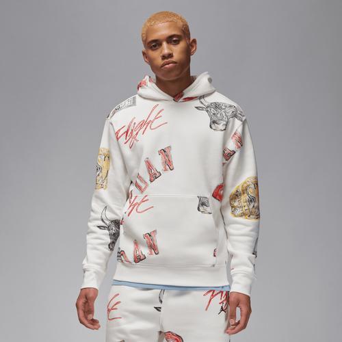 Jordan Mens Essential AOP Fleece Pullover Hoodie - Royal Tint/White Product Image