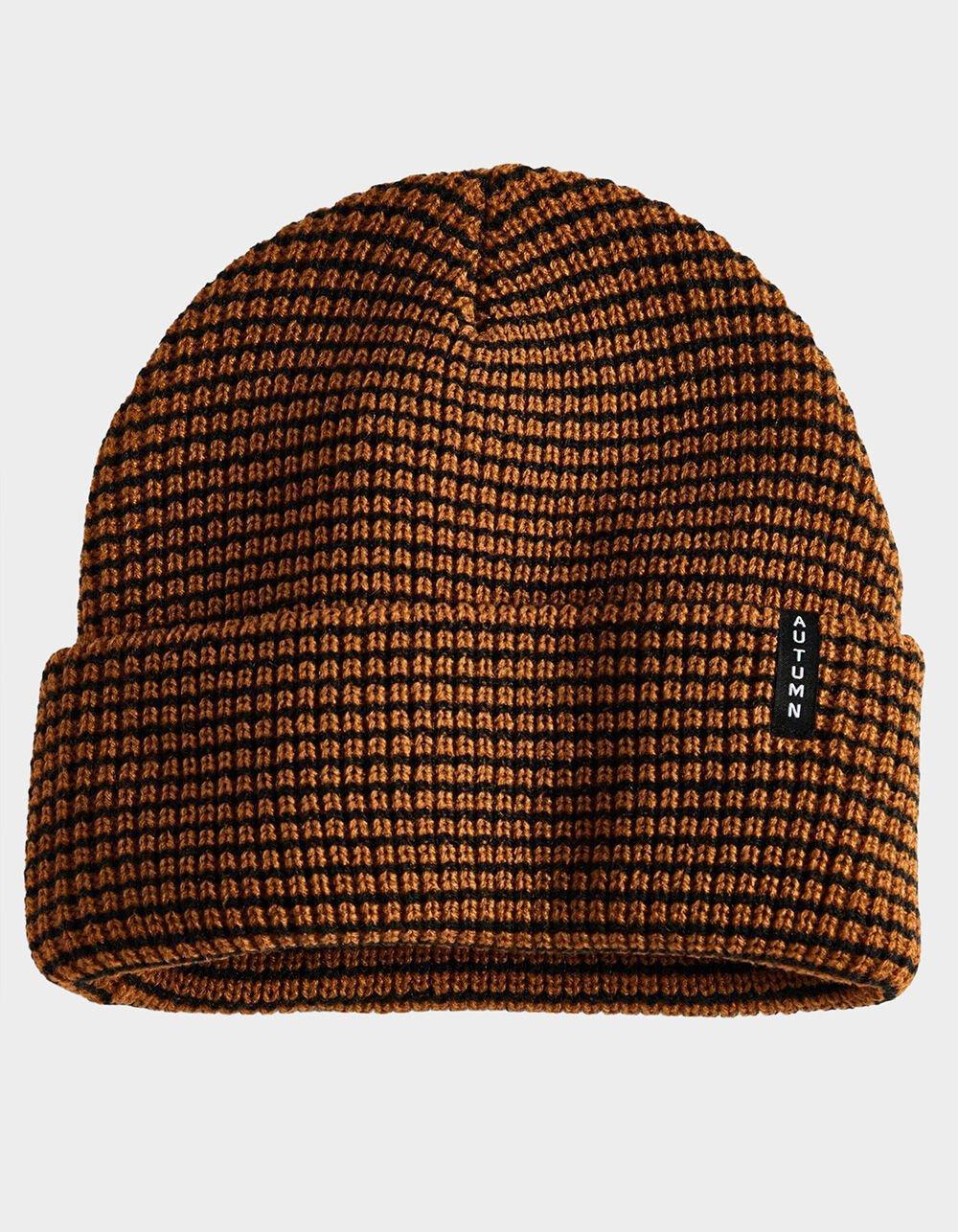 AUTUMN Stripe Beanie - BROWN Product Image