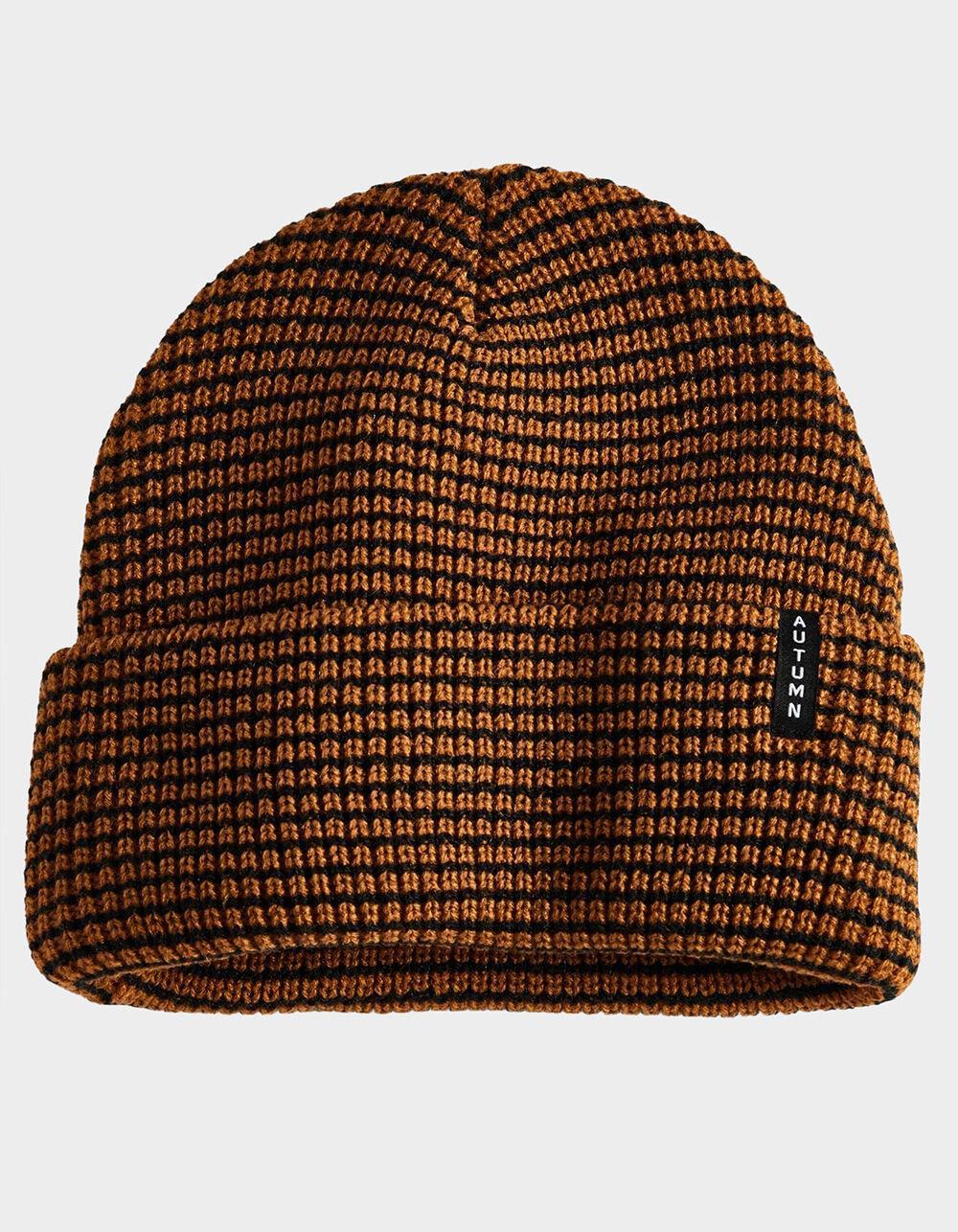 AUTUMN Stripe Beanie - BROWN Product Image