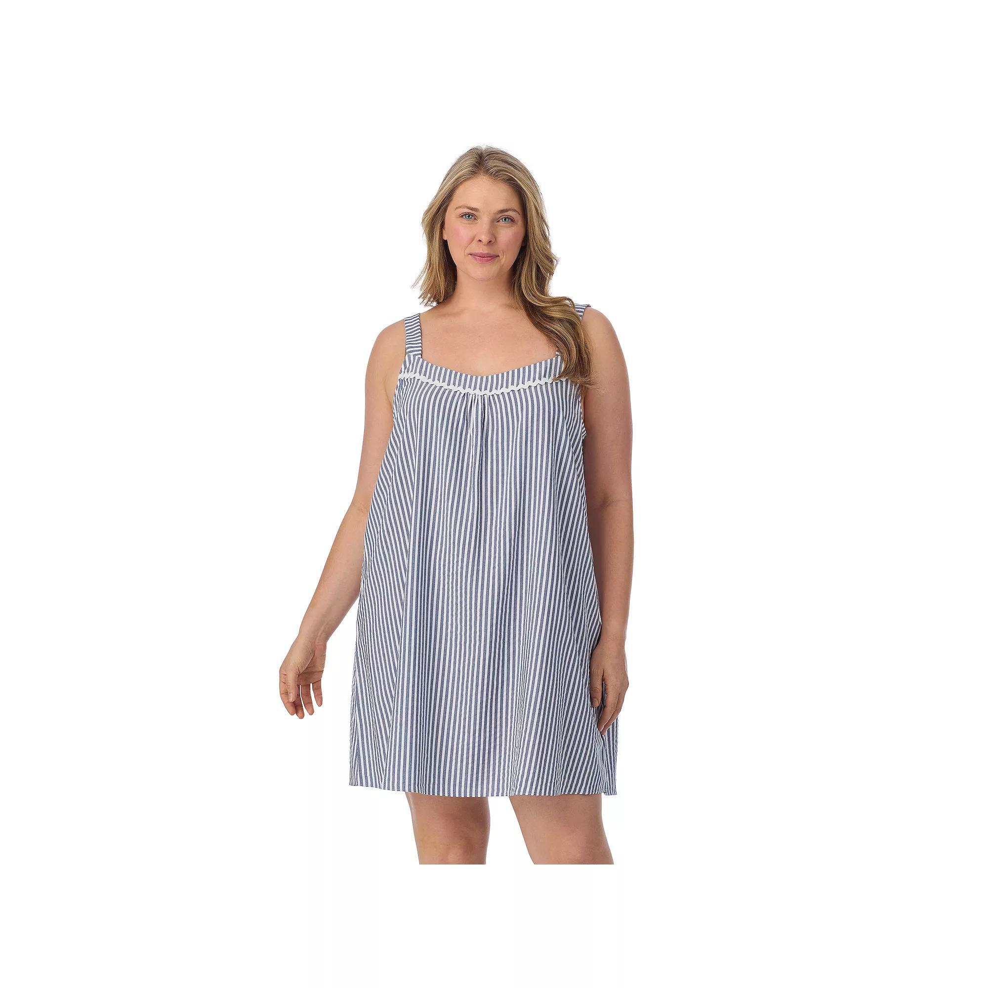 Plus Size Draper James Seersucker Chemise, Women's, Size: 2XL, Blue Stripe Product Image
