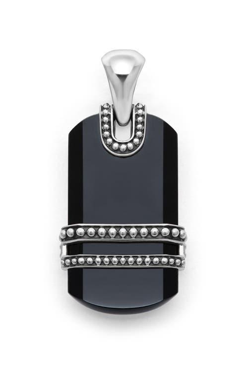 Lagos Mens Sterling Silver Anthem Tiger Eye Dog Tag Amulet Pendant - Exclusive Product Image