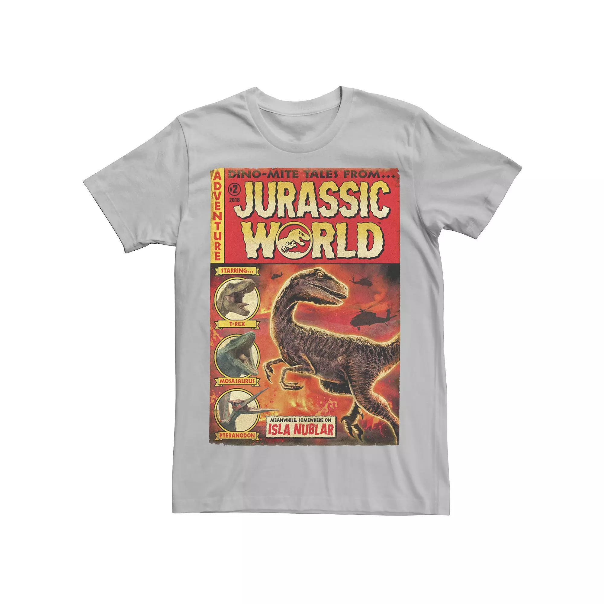 Mens Jurassic World Two Dino-Mite Tales Vintage Tee Royal Grey Product Image